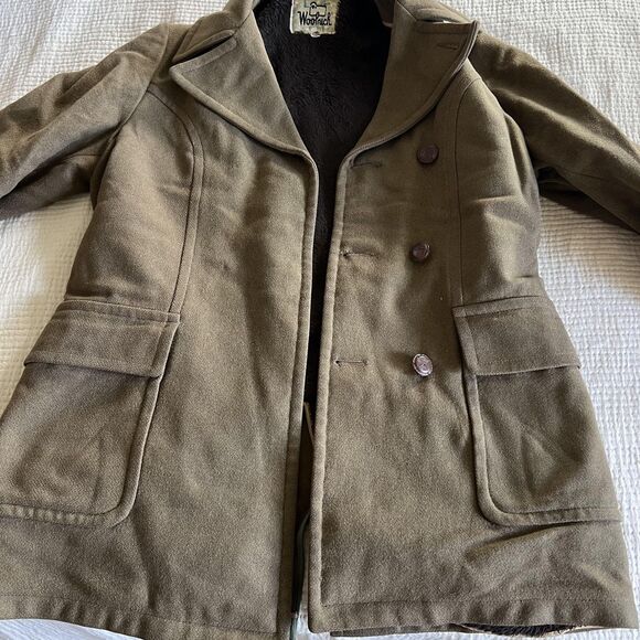 Vintage Woolrich Coat Mens 36 Brown Wool Sherpa Lined Heavy Outdoors Jacket 70s - Picture 7 of 12